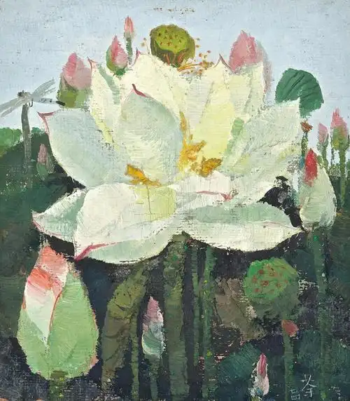 吴冠中先生笔下的荷花,写实,写意个性分明. ……__财经头条