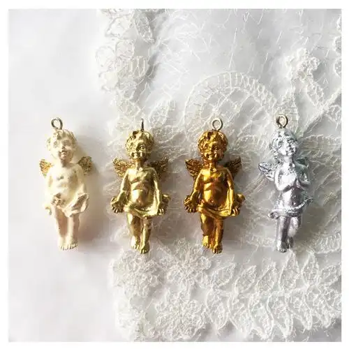 复古巴洛克小天使描金银雕刻立体树脂配…  去看看