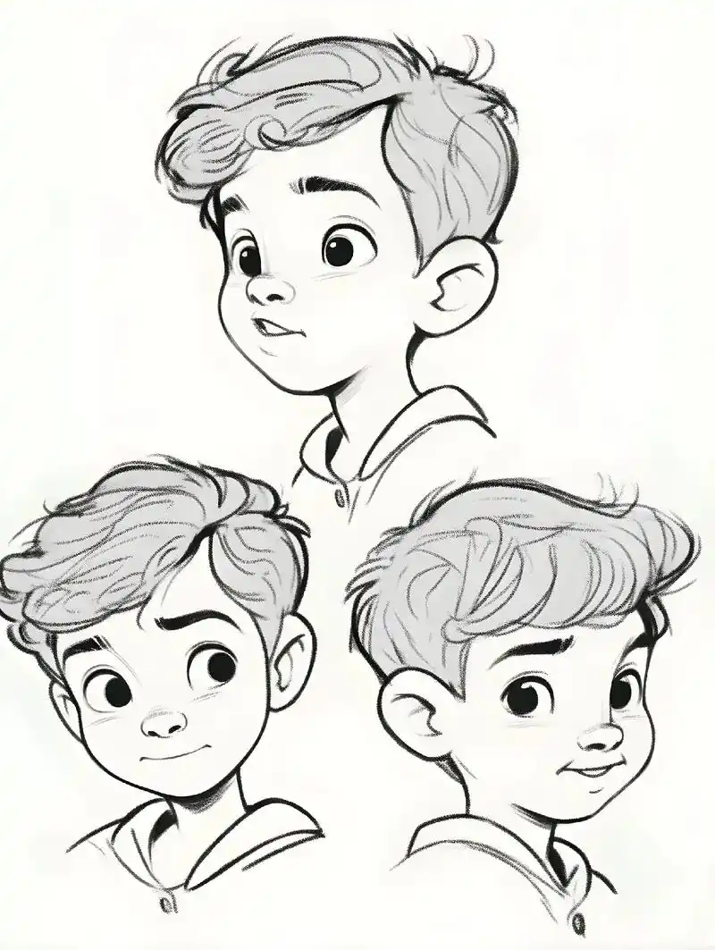 小男孩,人物简单素描.#线稿 #ipad绘画 #人物肖像 # - 抖音