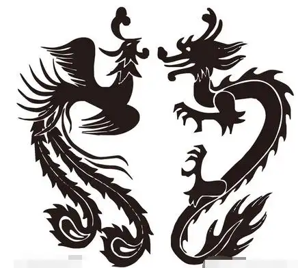 龙凤艺术字简笔画