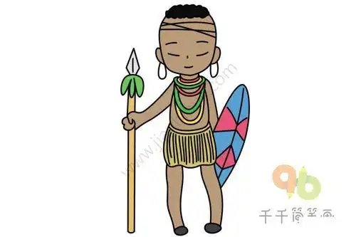 非洲人的简笔画怎么画