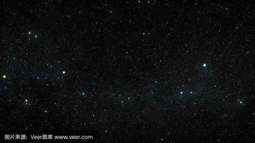 星星在黑色背景上闪闪发光的夜空