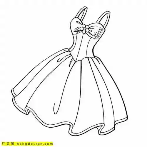 12张4到8岁女孩子们最喜欢的公主以及公主的长裙涂色简笔画