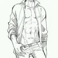 谁有穿白衣露腹肌的动漫少年头像