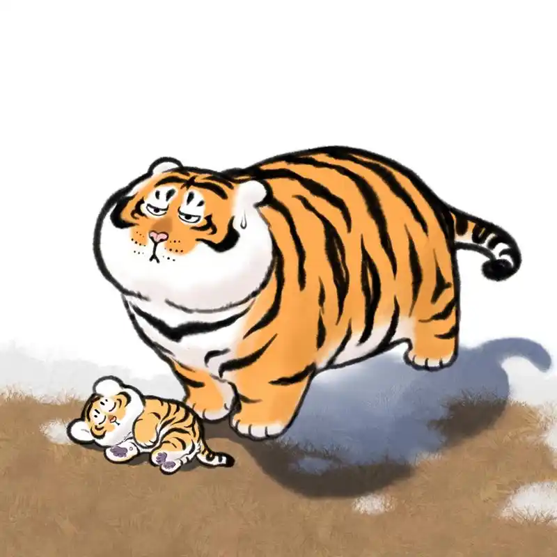"猛虎"变"萌虎",一组萌萌哒的老虎带娃图分享