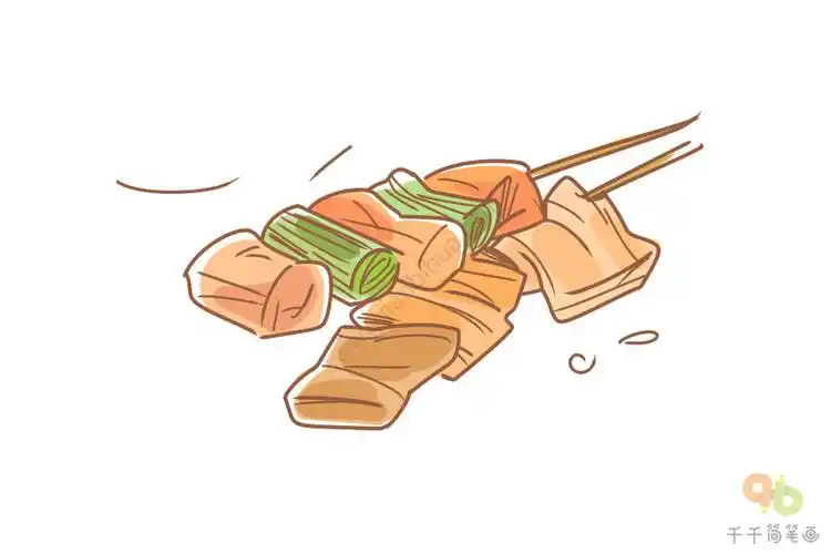 烤肉简笔画