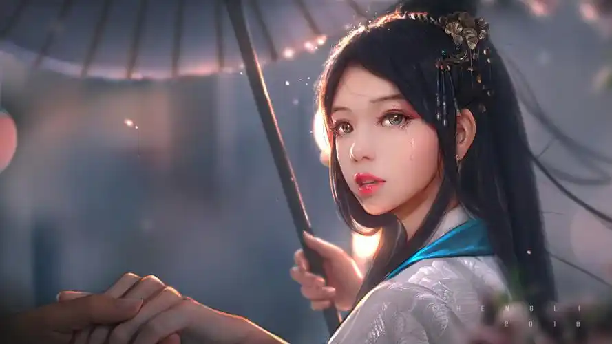 古风美女告别唯美意境4k动漫壁纸