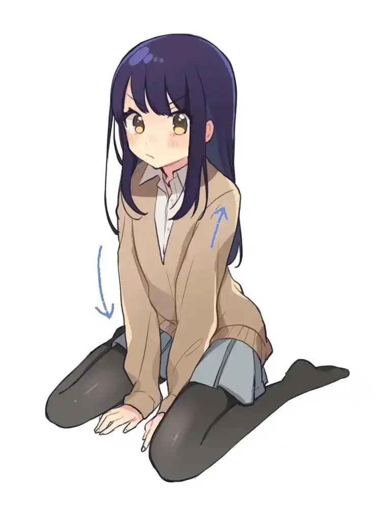 动漫女生坐姿怎么画可爱的萝莉坐画法教程