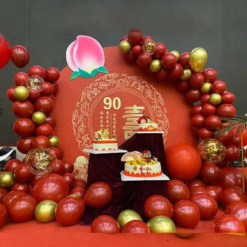 岁爸爸妈妈爷爷奶奶领导老人长辈生日宴寿宴酒店包厢气球上门布置套餐