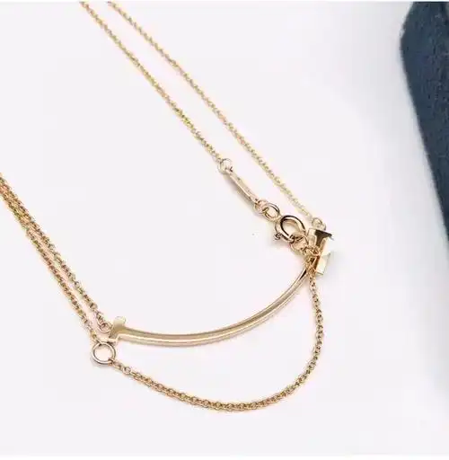 蒂芙尼 tiffany&co微笑笑脸项链18k玫瑰金女士小号大号项链送女友送