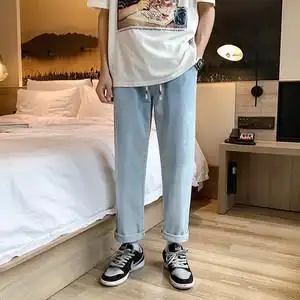 原宿潮男牛仔裤图片