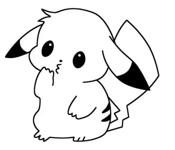 q版皮卡丘简笔画无色