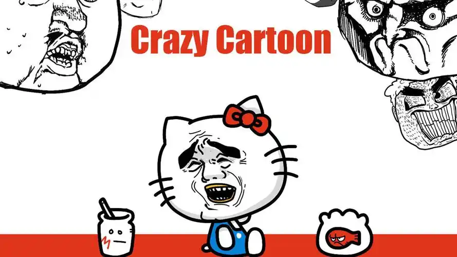 精选暴走漫画恶搞可爱凯蒂猫电脑桌面壁纸下载