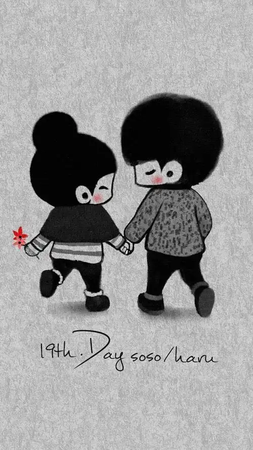 遇见你很幸福 可爱动漫情侣