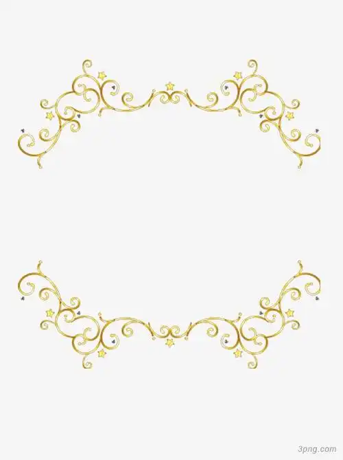 金色框框png素材透明免抠图片-其他元素