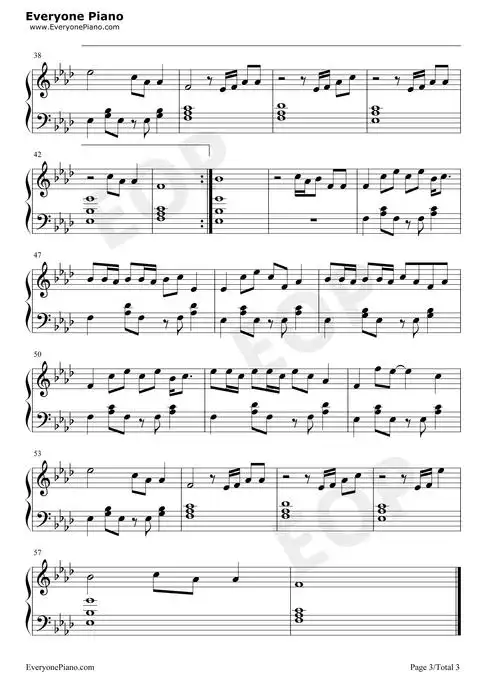 芒种-一想到你我就空恨别梦久-抖音热歌五线谱预览3