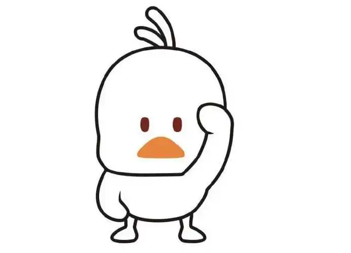 网红小黄鸭简笔画可爱的卡通鸭子简笔画教程步骤图片鸭子简笔画怎么画