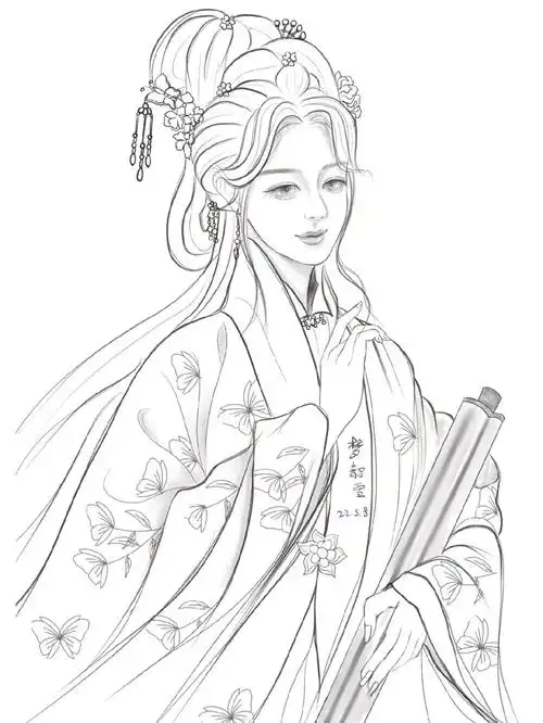 古风人物线稿练习1020