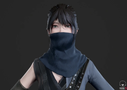 marian模型8244pbr蒙面女战士 性感女杀手 女孩 girl龙舞九天模型2444