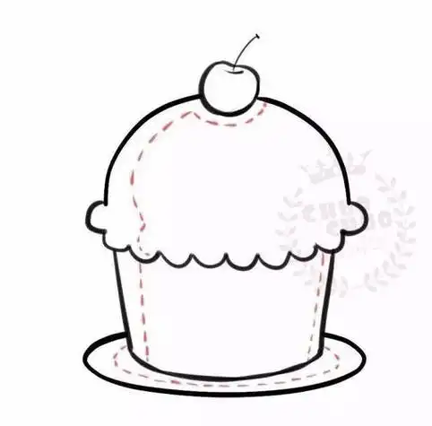 樱桃冰淇淋蛋糕简笔画蛋糕的简笔画冰淇淋超可爱零基础简笔画教程甜点