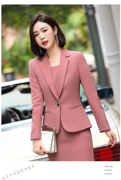 【特价捡漏】100%高品质旗舰官方店粉色小西装外套女春秋小个子职业装