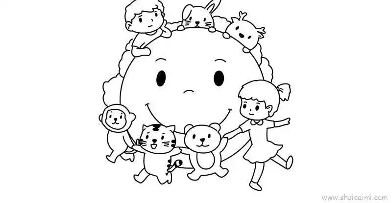 和谐自然简笔画