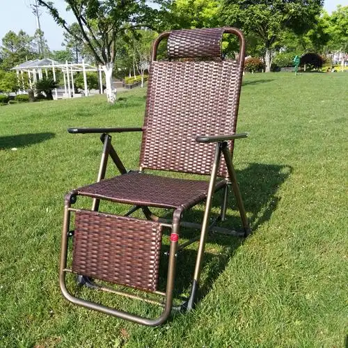 躺椅午休折叠休闲 阳台花园户外编藤椅办公室休息老人折叠躺椅