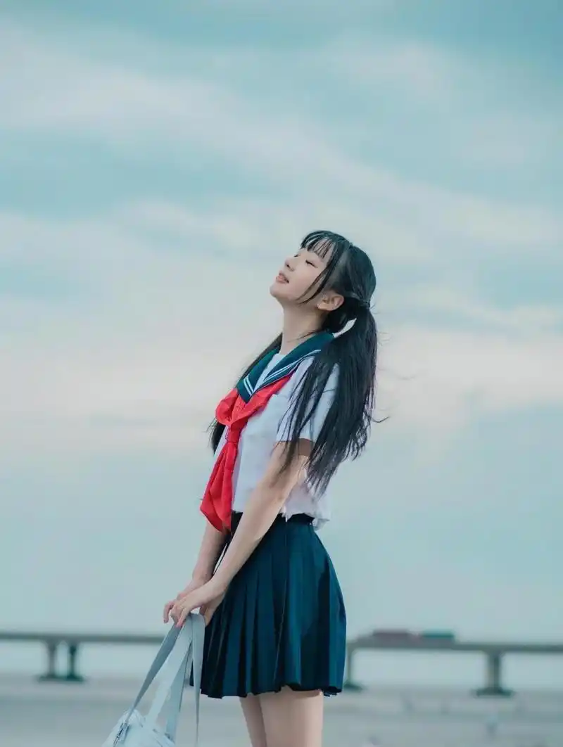 可爱的双马尾jk女孩,好唯美的感觉