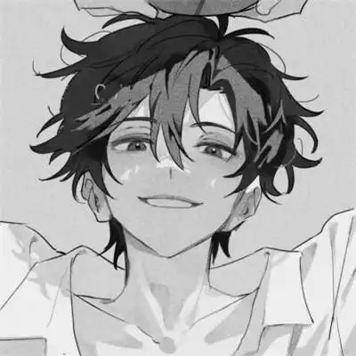 优质动漫男头像黑白高清图片