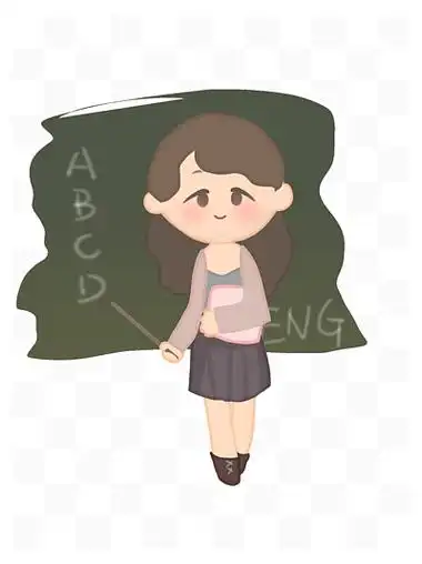 正在讲课的卡通 i>英 /i> i>语 /i>老师免抠图