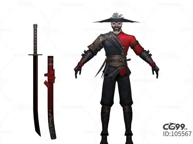 国风仙侠玄幻手游角色蒙面刺客刀剑士