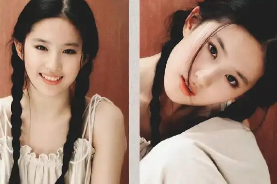 刘亦菲玫瑰故事双麻花辫造型,《玫瑰故事》曝新路透,刘亦菲身穿格子衫