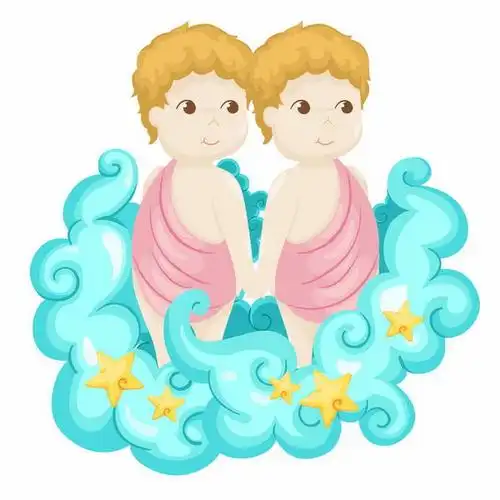 卡通漫画十二星座之双子座png图片免抠矢量素材
