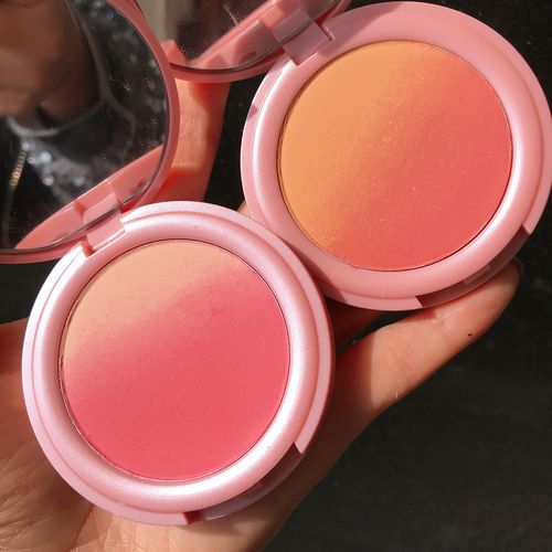 爆灯!微醺布朗金橘色梦幻渐变腮红蜜桃三色显白提亮肤色高光高潮