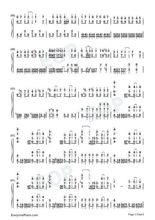 亡灵钢琴-长腿叔叔双手简谱预览3