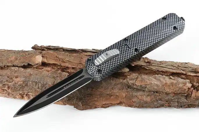 微技术复仇者碳纤纹直出跳刀