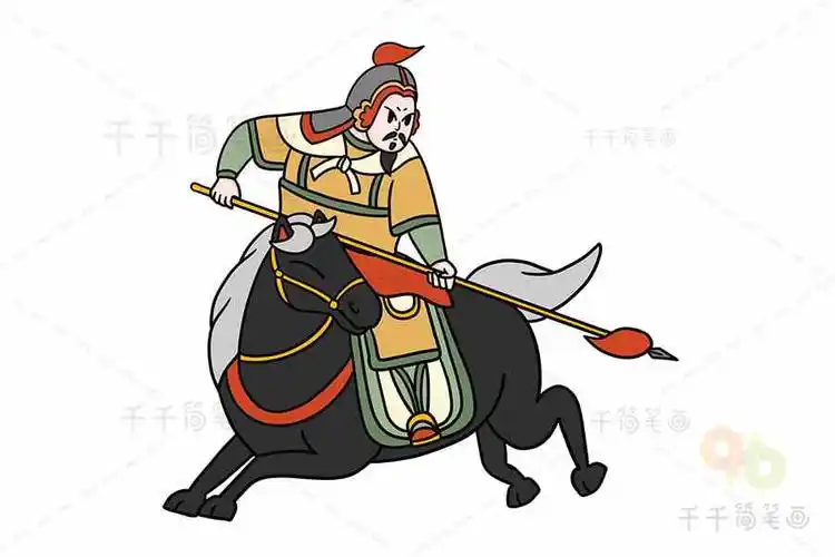 明朝抗倭名将 戚继光简笔画_古代人物简笔画