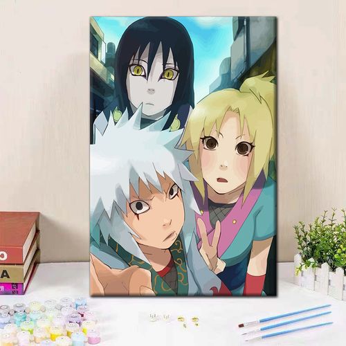 火影忍者纲手diy数字油画卡通动漫手工填充手绘画丙烯画装饰挂画