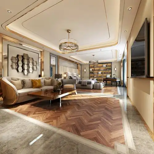 大连绿城样板房现代轻奢别墅装修效果图