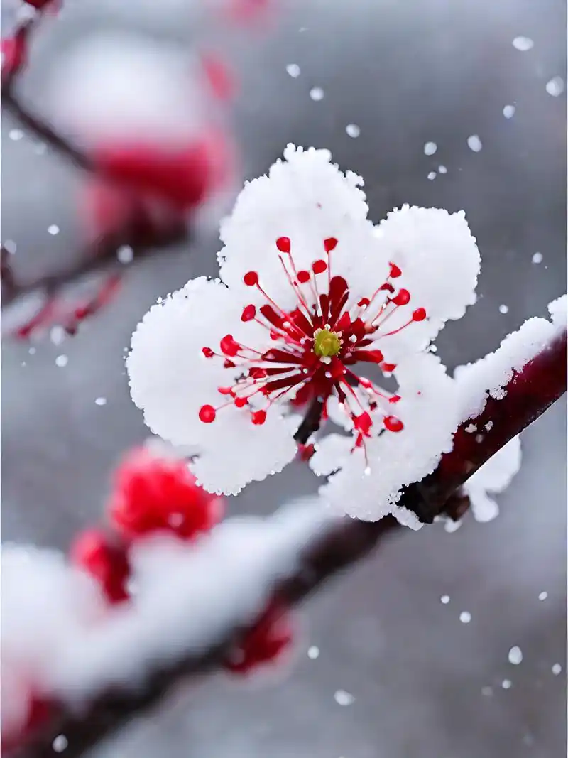雪中梅61傲雪 冰雪梅花雪含笑,坚韧不拔毅力傲.