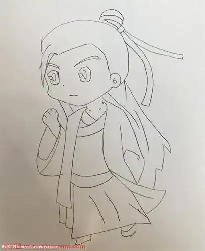 古风男生侧脸简笔画的画法步骤图解