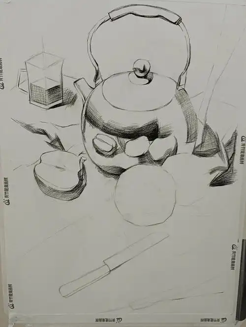 还是有很多要改进的地方#静物素描  #素描  #临摹