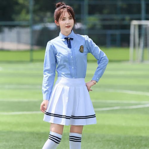 校服套装女学生装春夏季短袖学院风初中生两件套英伦风运动服 女生a款