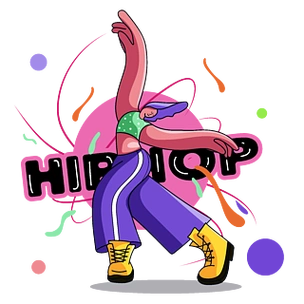 手绘街舞舞者元素