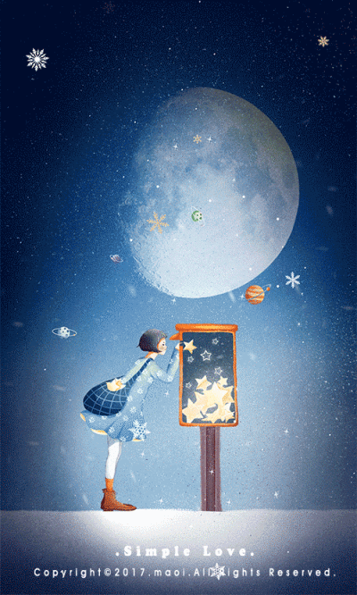 gif动态图 治愈 宇宙 星球 天空 梦幻男生 女神 蓝色系 动图壁纸转载