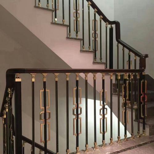 铝合金铁艺楼梯扶手栏杆阳台护栏现代简约轻奢新中式自装玻璃 新中式1