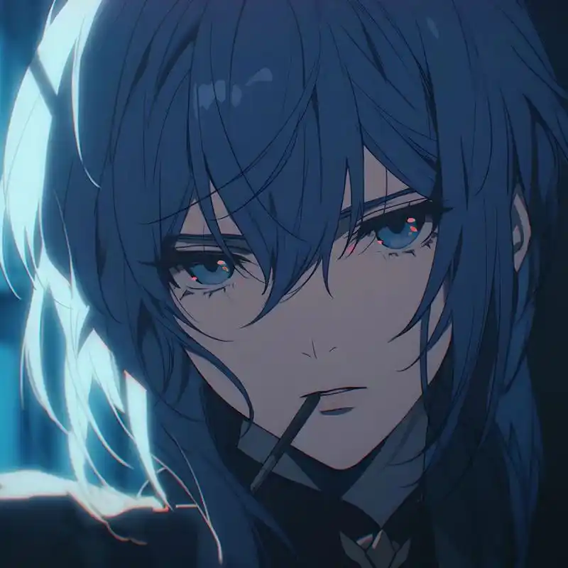 5250蓝发少年动漫头像5250