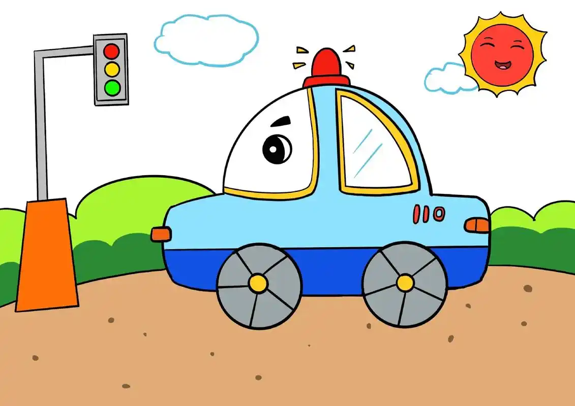 小警车滴滴滴,赶快收藏带孩子画起来哟#儿童画 #少儿美术 # - 抖音