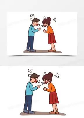 手绘卡通夫妻争吵素材740手绘卡通情侣吵架免抠素材330手绘两个人吵架