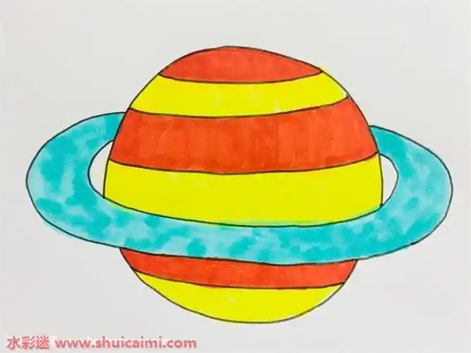 星球简笔画水彩笔